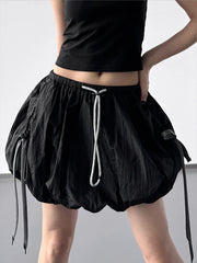Bubble Drawstring Casual Shorts OutfitFlow