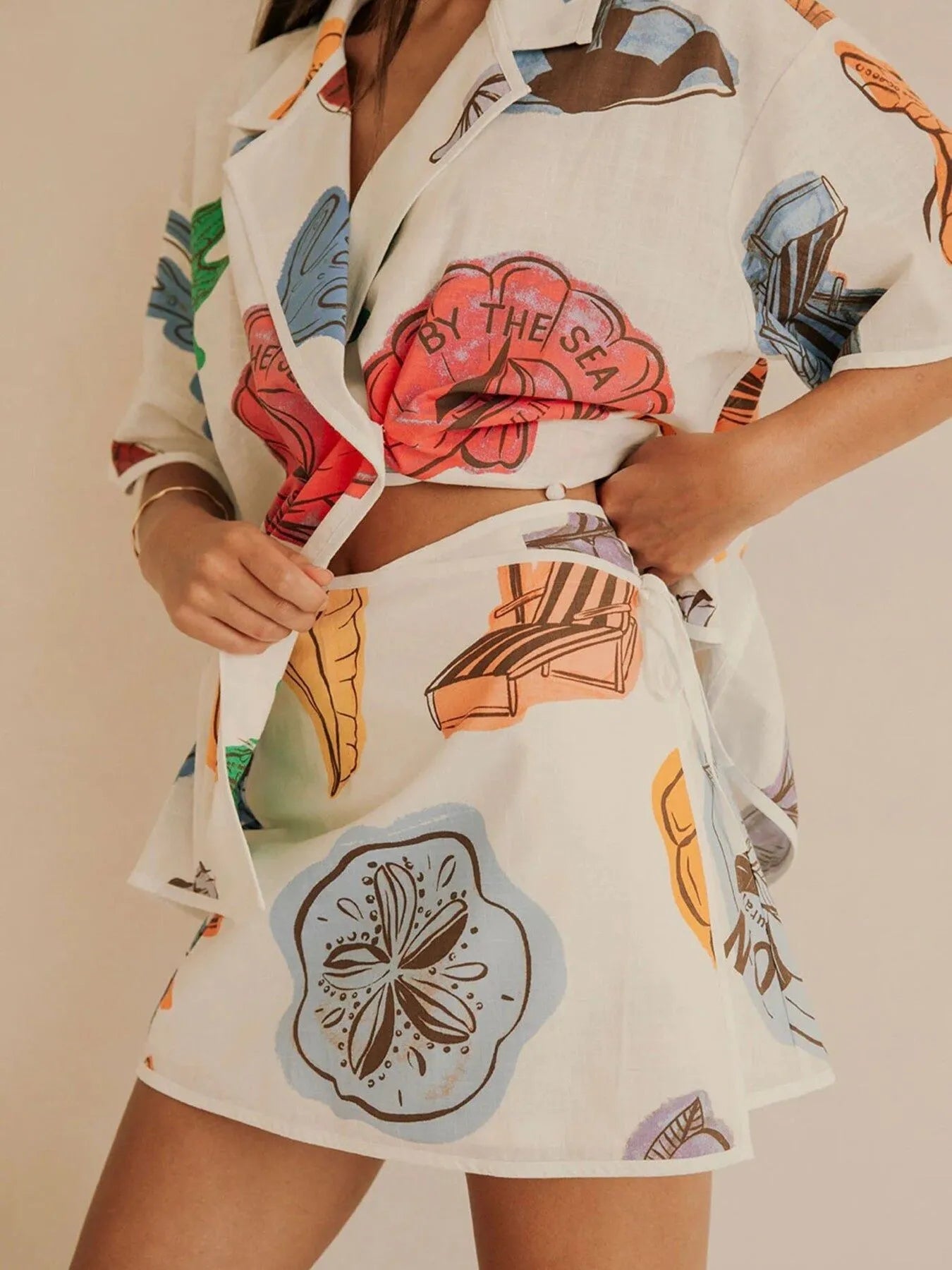 Button Up Short Sleeve Shirt and Shorts Set OutfitFlow