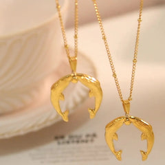Gold Horseshoe Jewelry Set with Necklace and Earrings OutfitFlow