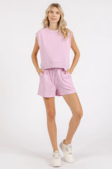 Mittoshop French Terry Crew Neck Top and Shorts Set OutfitFlow
