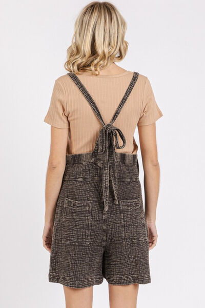 Mittoshop Textured Knotted Wide Strap Overalls OutfitFlow