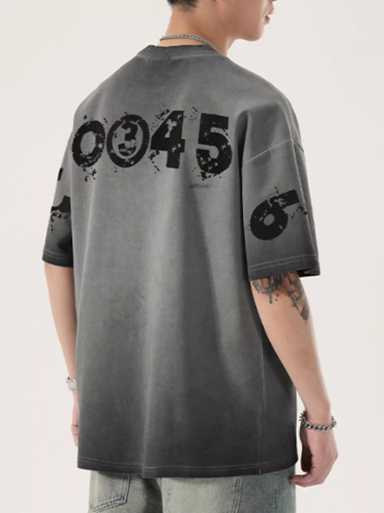Men's Full Size Oversized Round Neck T-Shirt Plus Size Trendsi