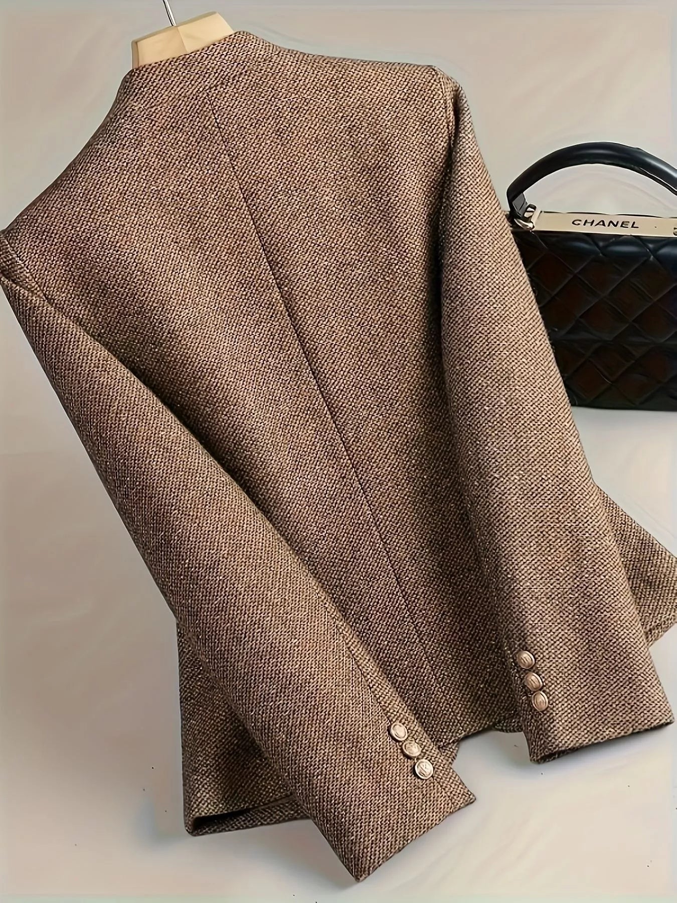 Flower One Button Long Sleeve Blazer OutfitFlow