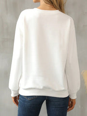 Outfit Flow - Cat Round Neck Long Sleeve Sweatshirt