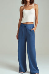 Outfit Flow - Drawstring Elastic Waist Straight Leg Pants