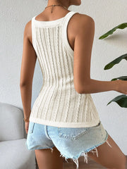 Ribbed Knit Sleeveless Sweater Tank Top OutfitFlow