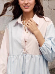 Tiered Button-Front Shirt Dress OutfitFlow