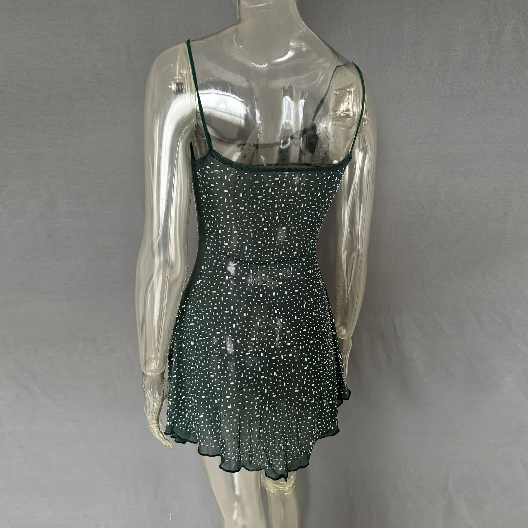 Rhinestone Decor Mini Cami Dress OutfitFlow