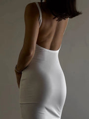 Backless Scoop Neck Bodycon Cami Dress OutfitFlow