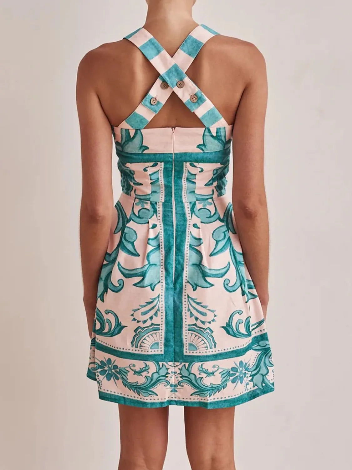 Printed Square Neck Midi Dress OutfitFlow