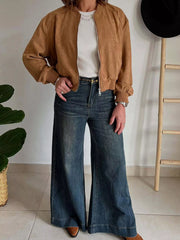 Zip Up Long Sleeve Jacket OutfitFlow