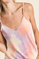 BiBi Tie Dye French Terry Knit Sleeveless Top OutfitFlow