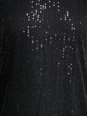 V-Neck Sequin Cap Sleeve Top OutfitFlow