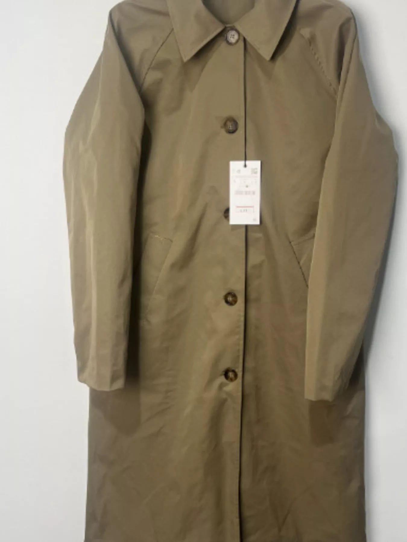 Button Up Raglan Sleeve Trench Coat Trendsi