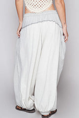 POL Contrast Stitching Pants with Drawstring Waist OutfitFlow