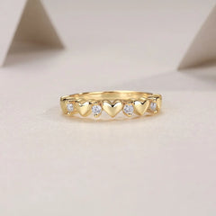 925 Sterling Silver Moissanite Heart Ring OutfitFlow