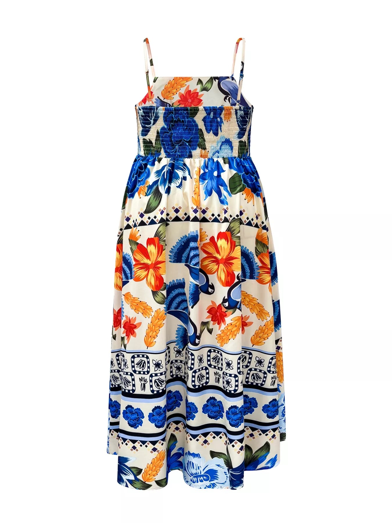 Plus Size Floral Print Spaghetti Strap Maxi Dress Trendsi