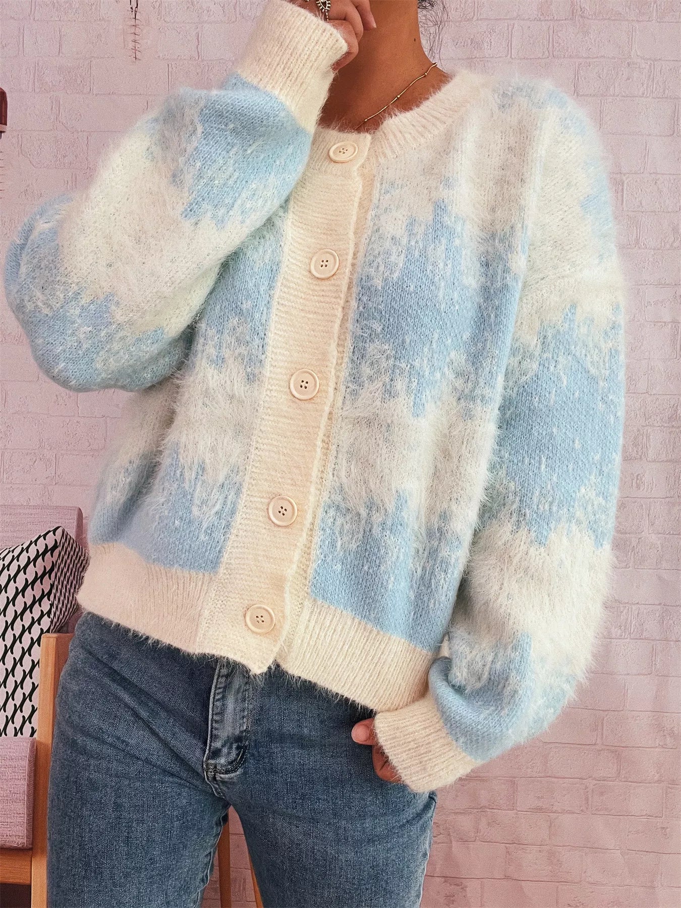 Ribbed Hem Button Up Cardigan OutfitFlow