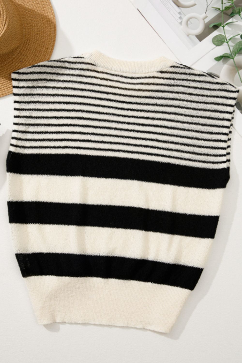 Striped Round Neck Sweater Vest