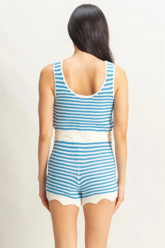 HYFVE Striped Cropped Tank and Shorts Set OutfitFlow