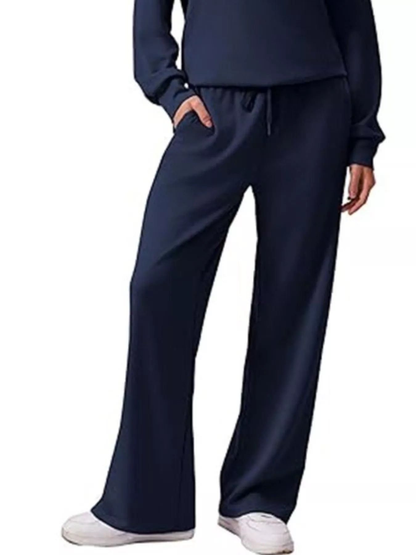 Zip Collar Dropped Shoulder Top and Pants Set OutfitFlow