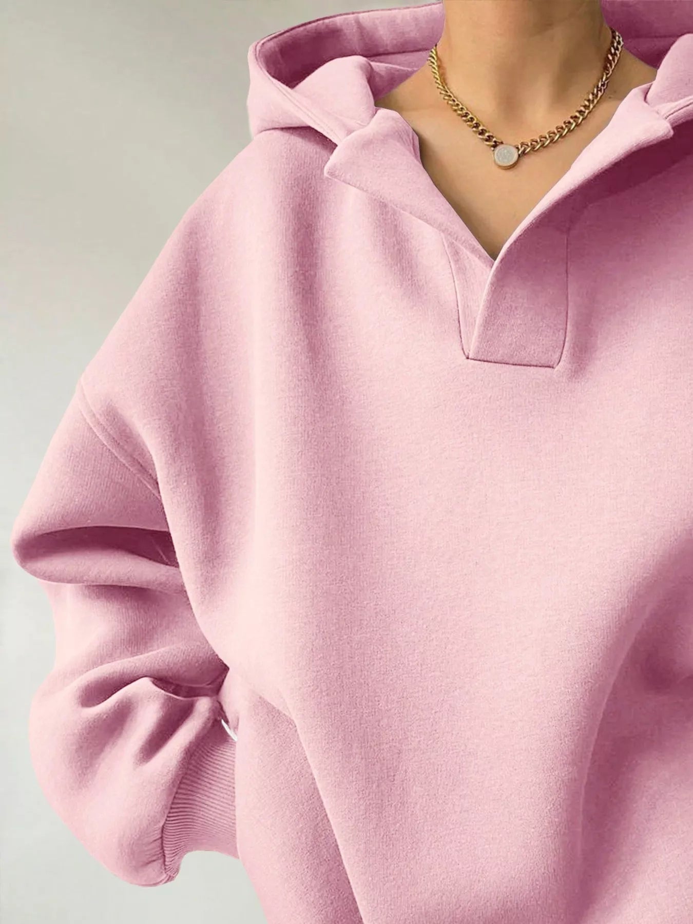 Dropped Shoulder Long Sleeve Sweatshirt OutfitFlow