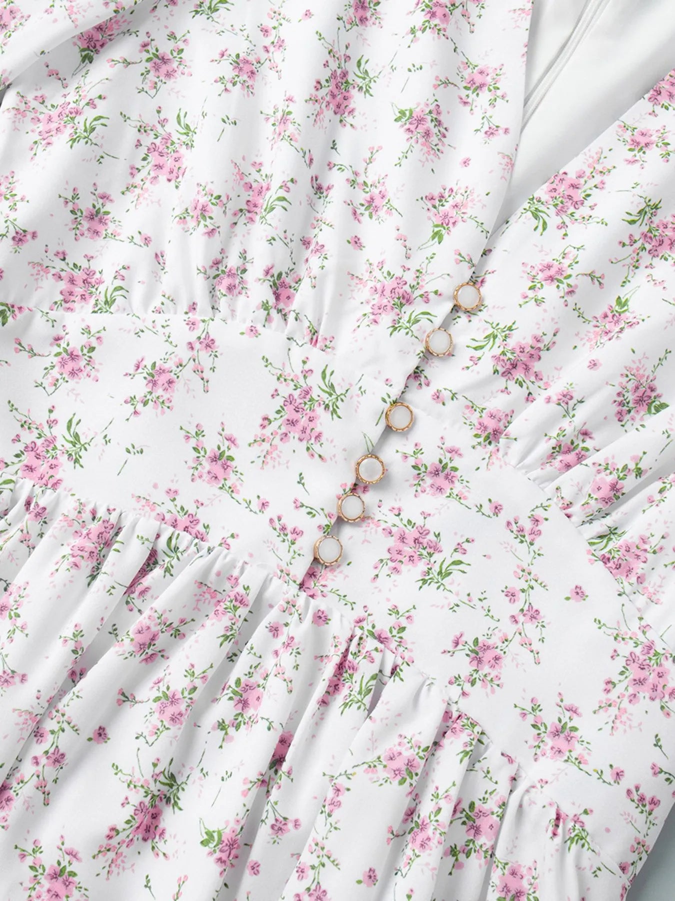 Floral Print Balloon Sleeve Dress OutfitFlow