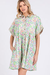 Floral Babydoll Short Sleeves Dress OutfitFlow