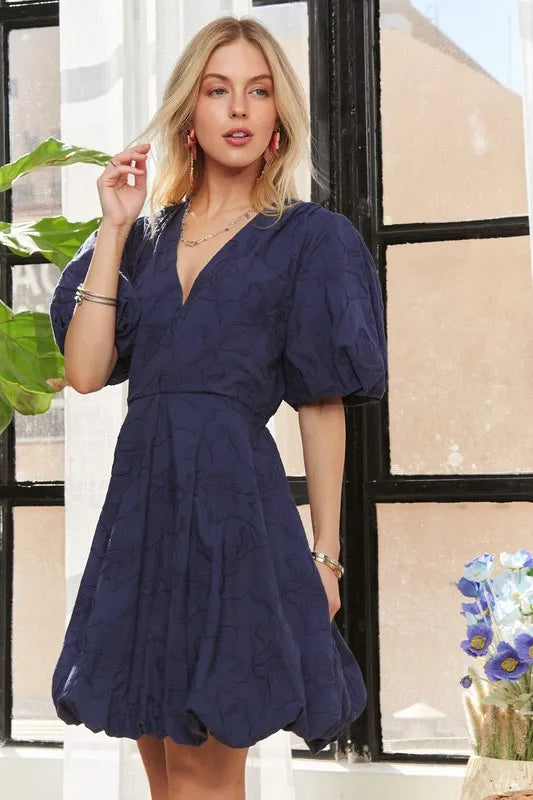 ADORA Puff Sleeve Floral Dress OutfitFlow