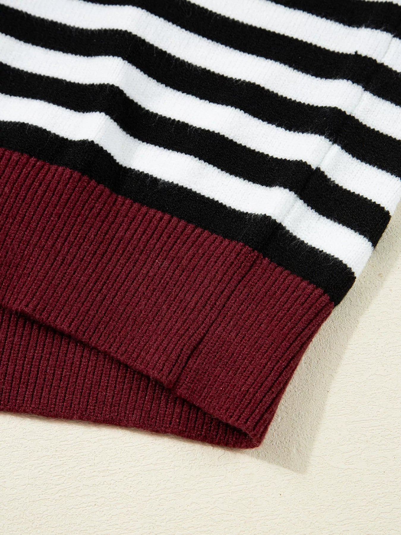Striped Panels Colorblock Sleeve Sweater OutfitFlow