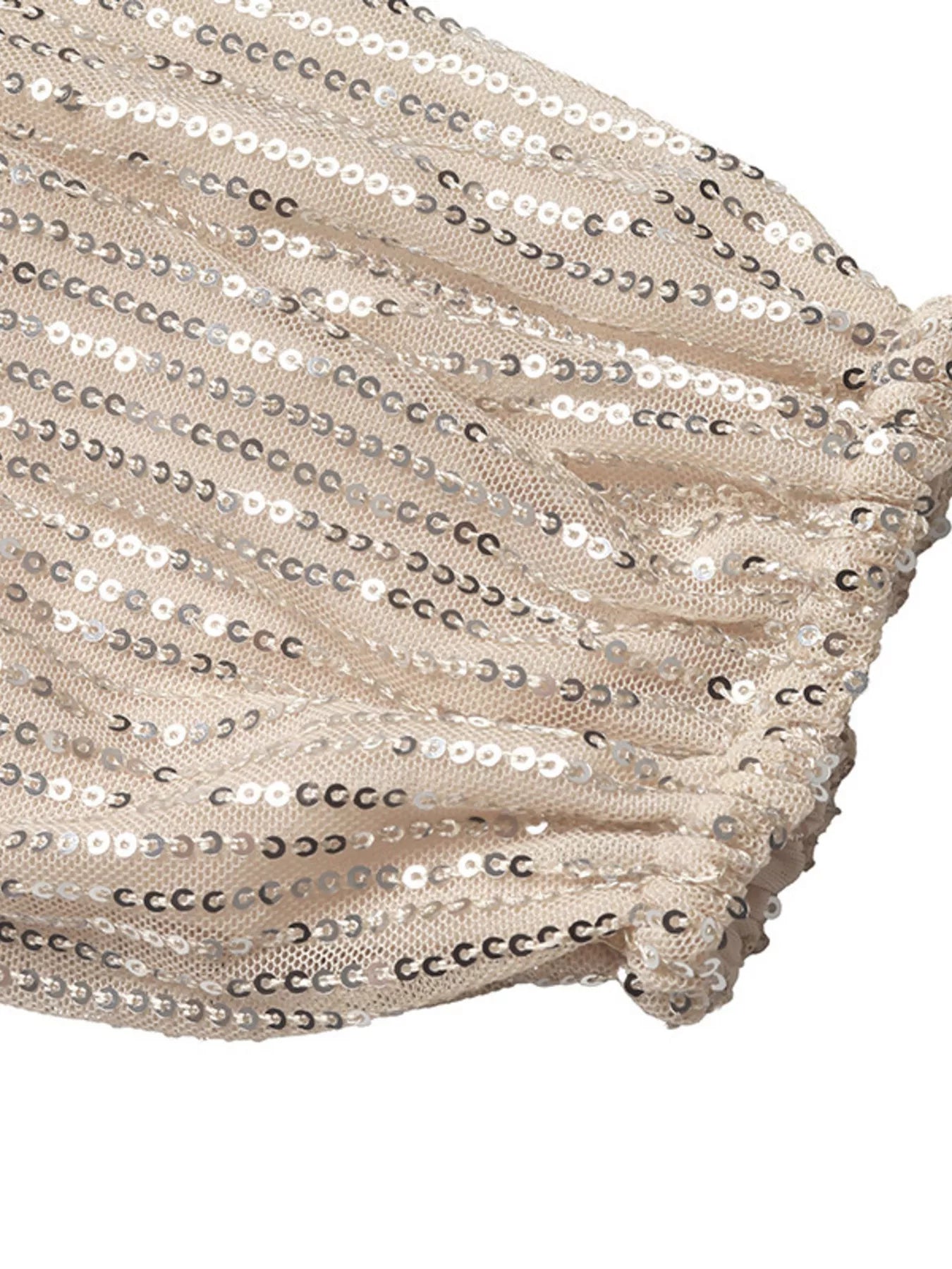 Sequin Cutout Back Long Sleeve Blouse OutfitFlow