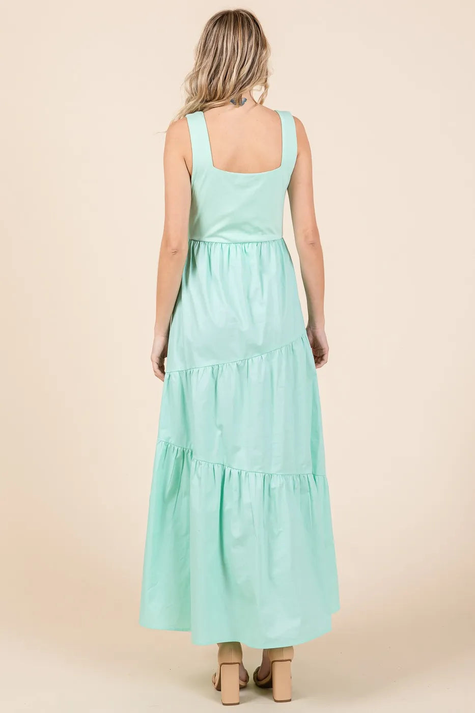 Mittoshop Mix Media Square Neck Maxi Dress OutfitFlow