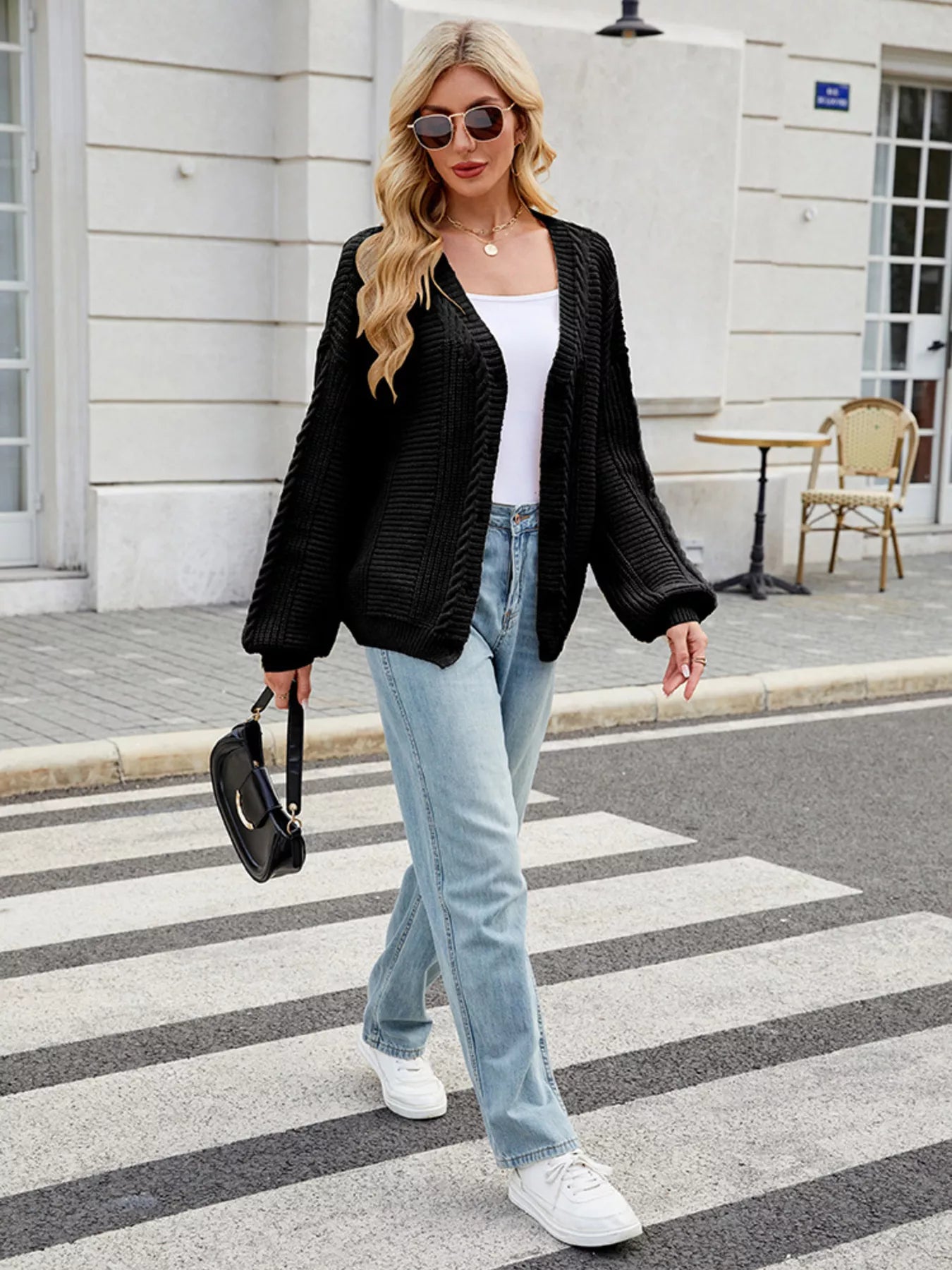 Button Up Long Sleeve Cardigan OutfitFlow