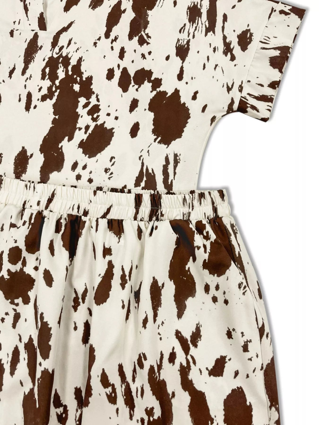 Printed Relaxed Fit Top and Wide Leg Pants Set OutfitFlow