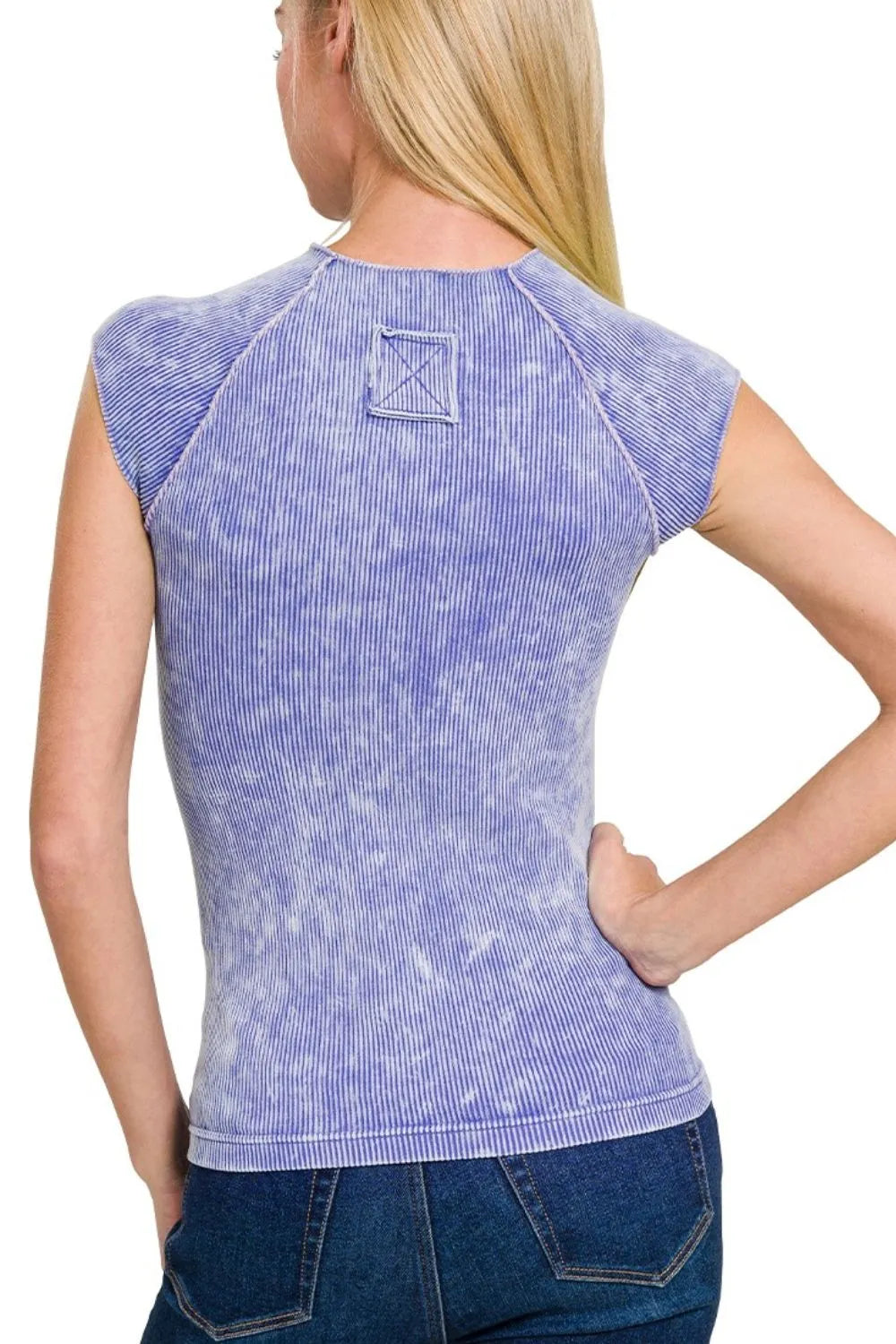 Zenana Stone Washed Ribbed Seamless Top OutfitFlow