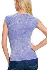 Zenana Stone Washed Ribbed Seamless Top OutfitFlow