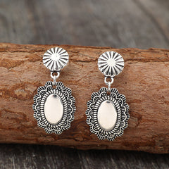 Alloy Flower Dangle Earrings OutfitFlow