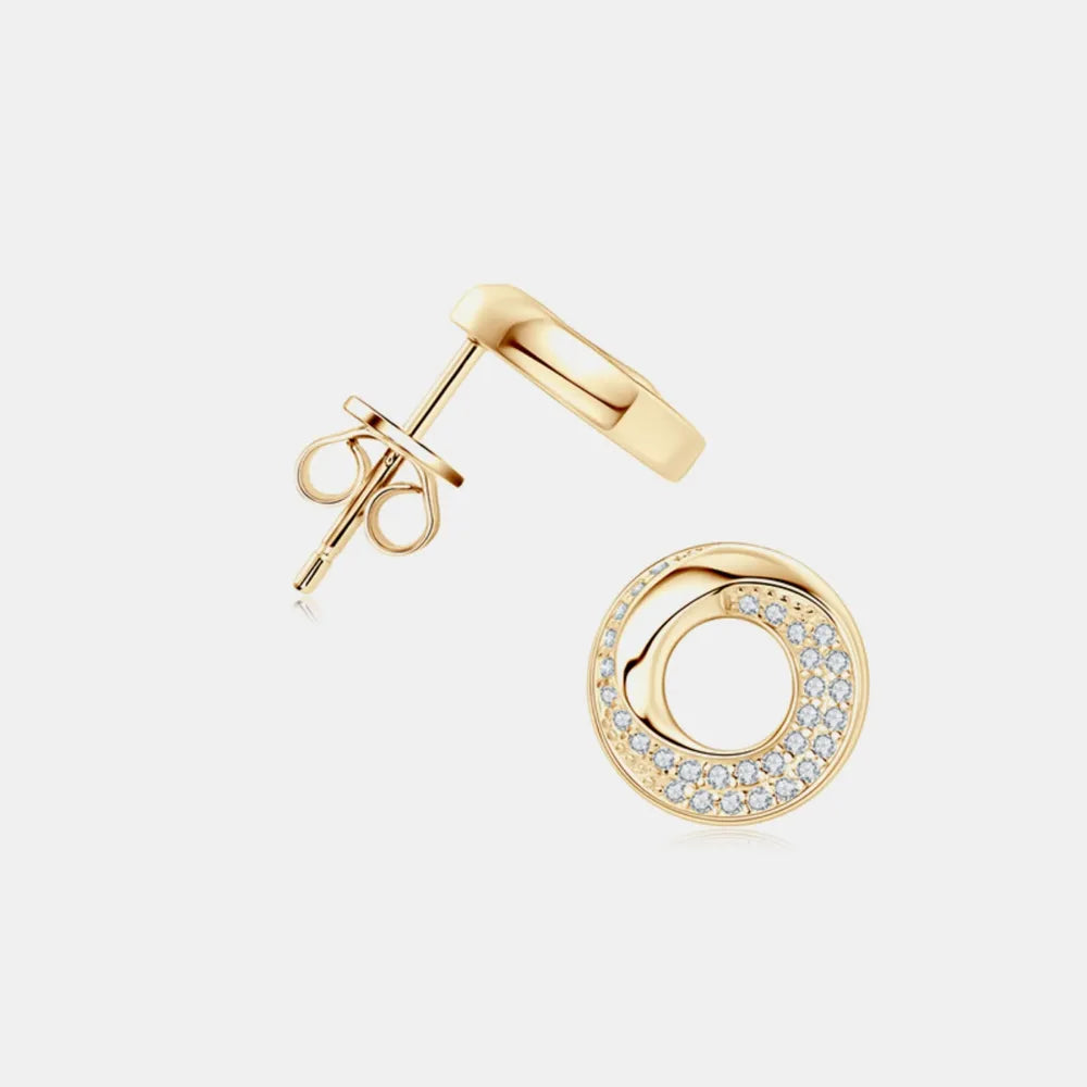 925 Sterling Silver Inlaid Moissanite Stud Earrings OutfitFlow