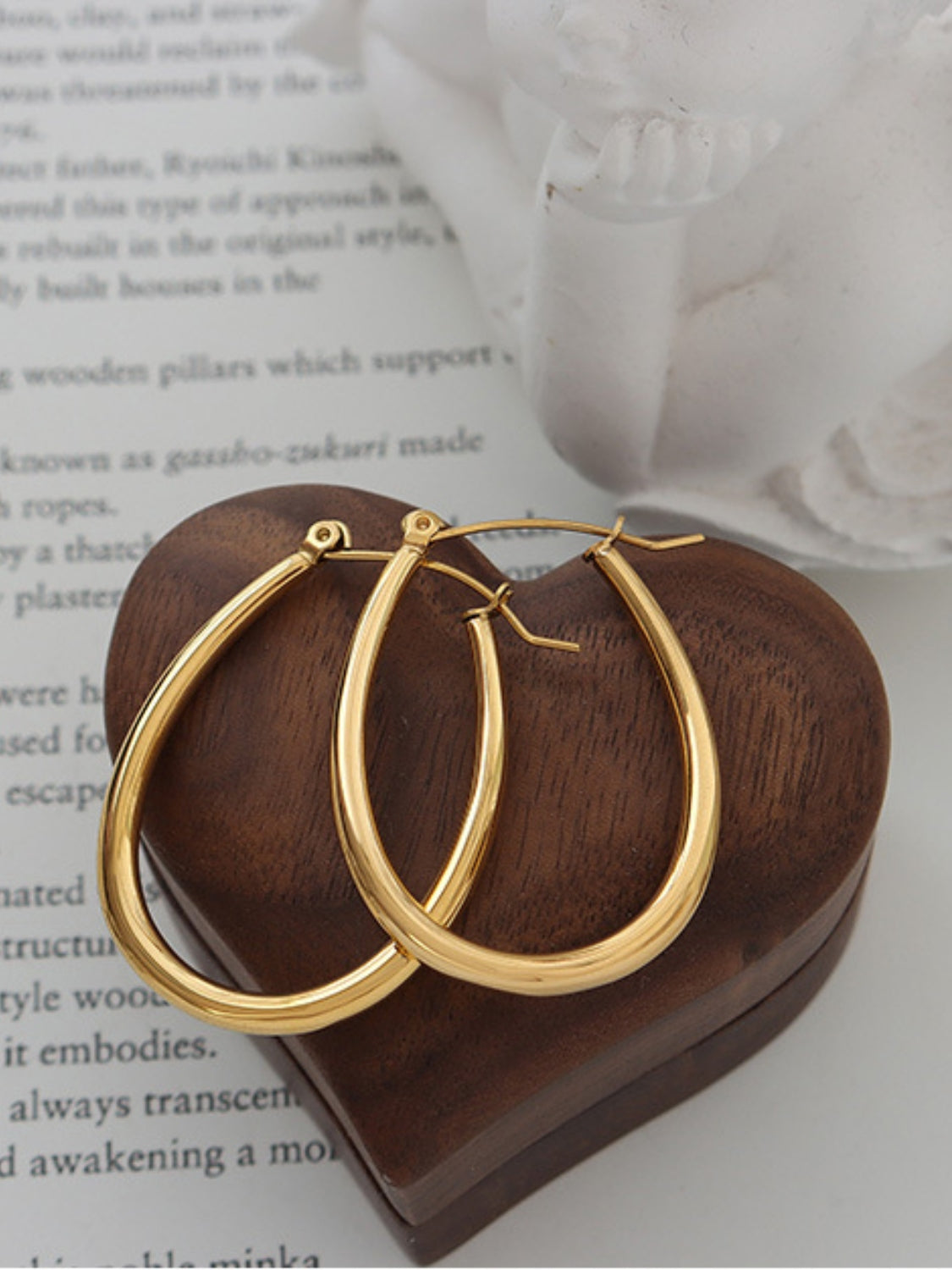 18K Gold-Plated Titanium Steel Earrings Gold One Size OutfitFlow