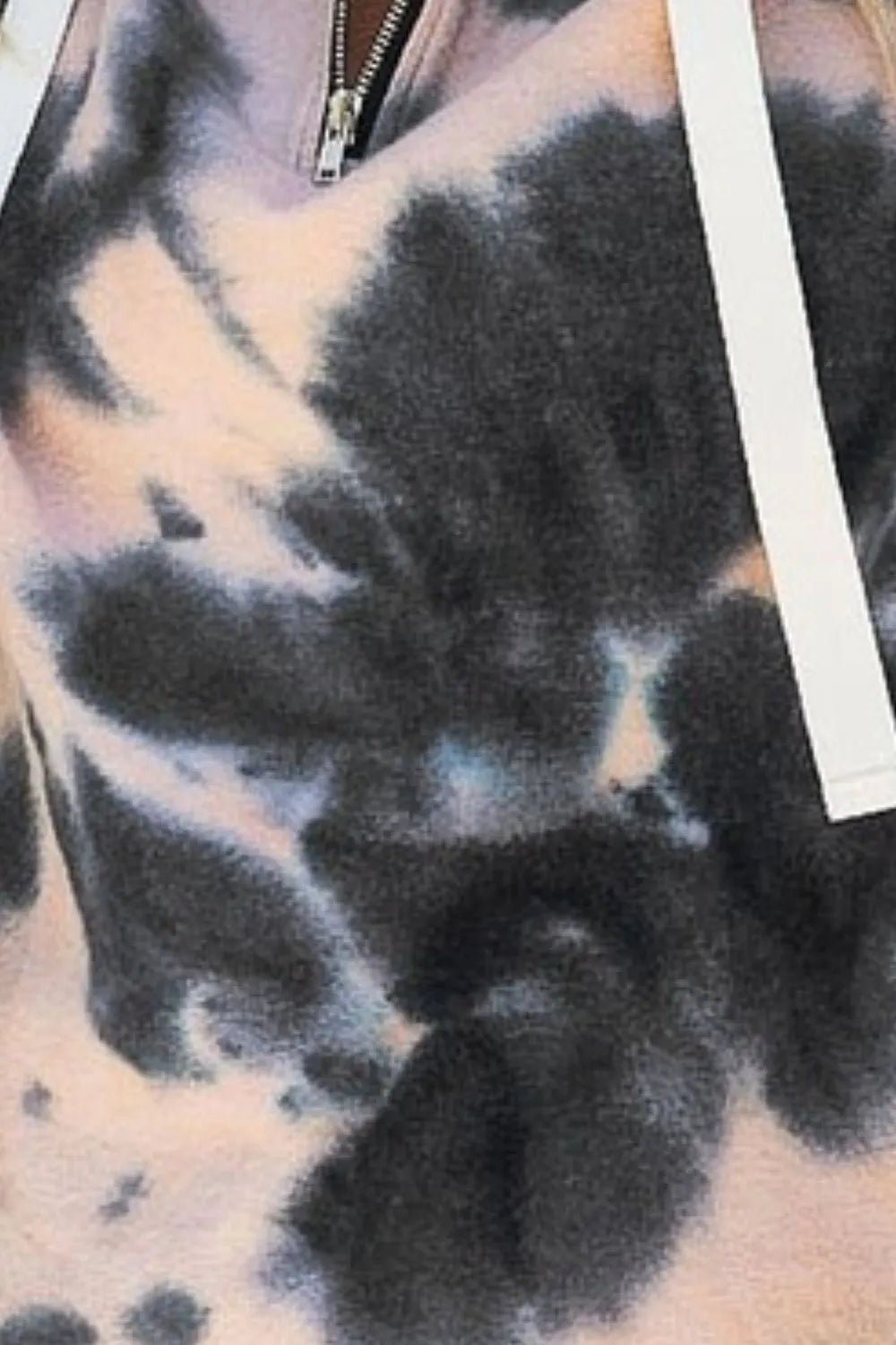 BiBi Tie Dye Brushed Terry Hoodie with Zip Up Closure OutfitFlow