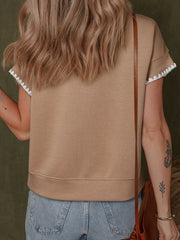 Contrast Trim Short Sleeve T-Shirt OutfitFlow
