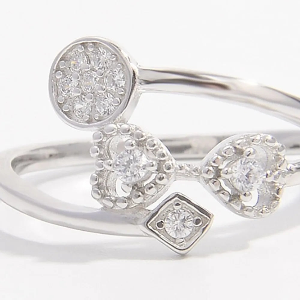 925 Sterling Silver Inlaid Zircon Ring OutfitFlow