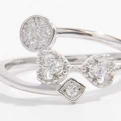 925 Sterling Silver Inlaid Zircon Ring OutfitFlow