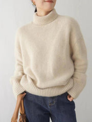 Outfit Flow - Turtleneck Dropped Shoulder Long Sleeve Sweater