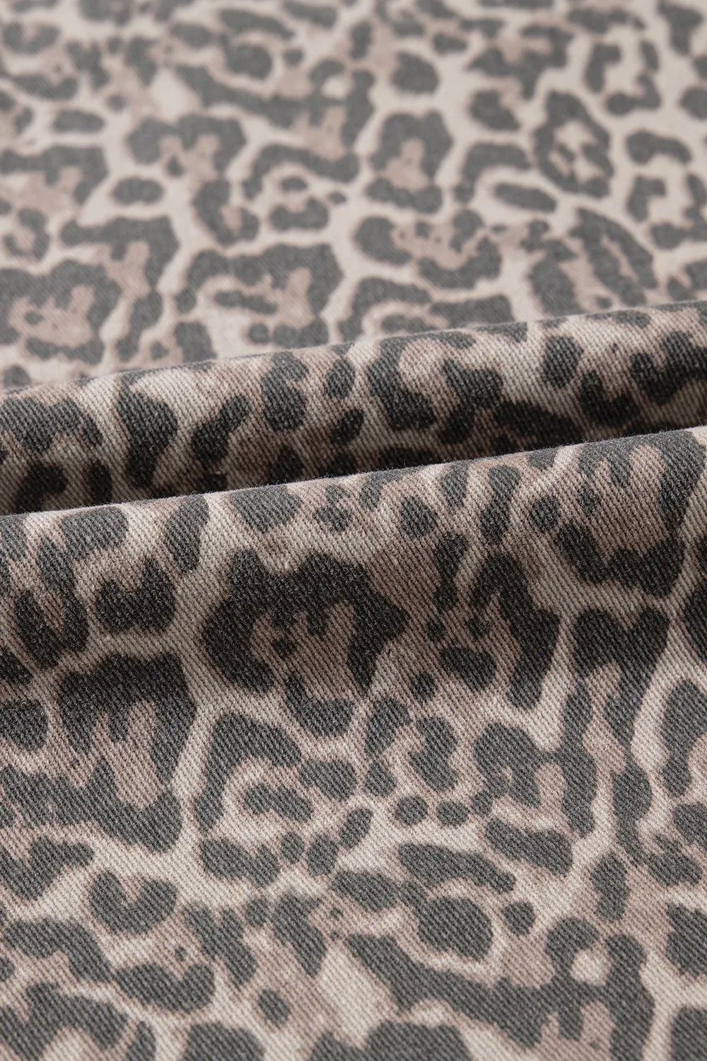 Leopard Frayed Edge Wide Leg High Waist Jeans OutfitFlow