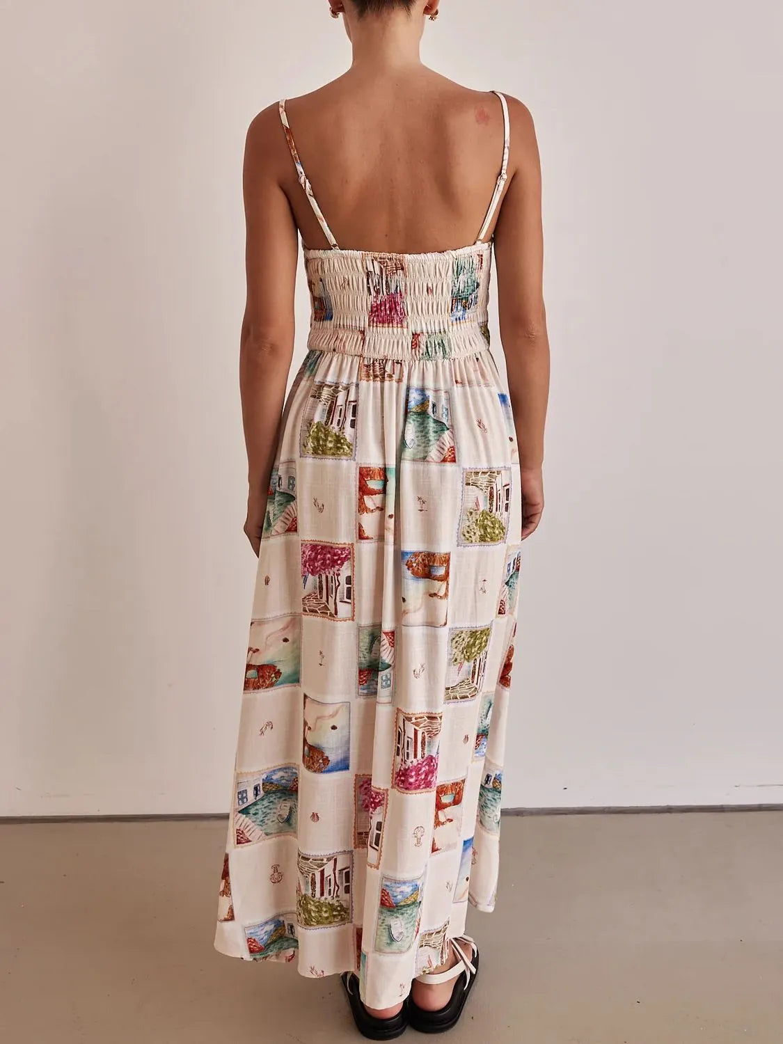 Smocked Square Neck Cami Dress OutfitFlow