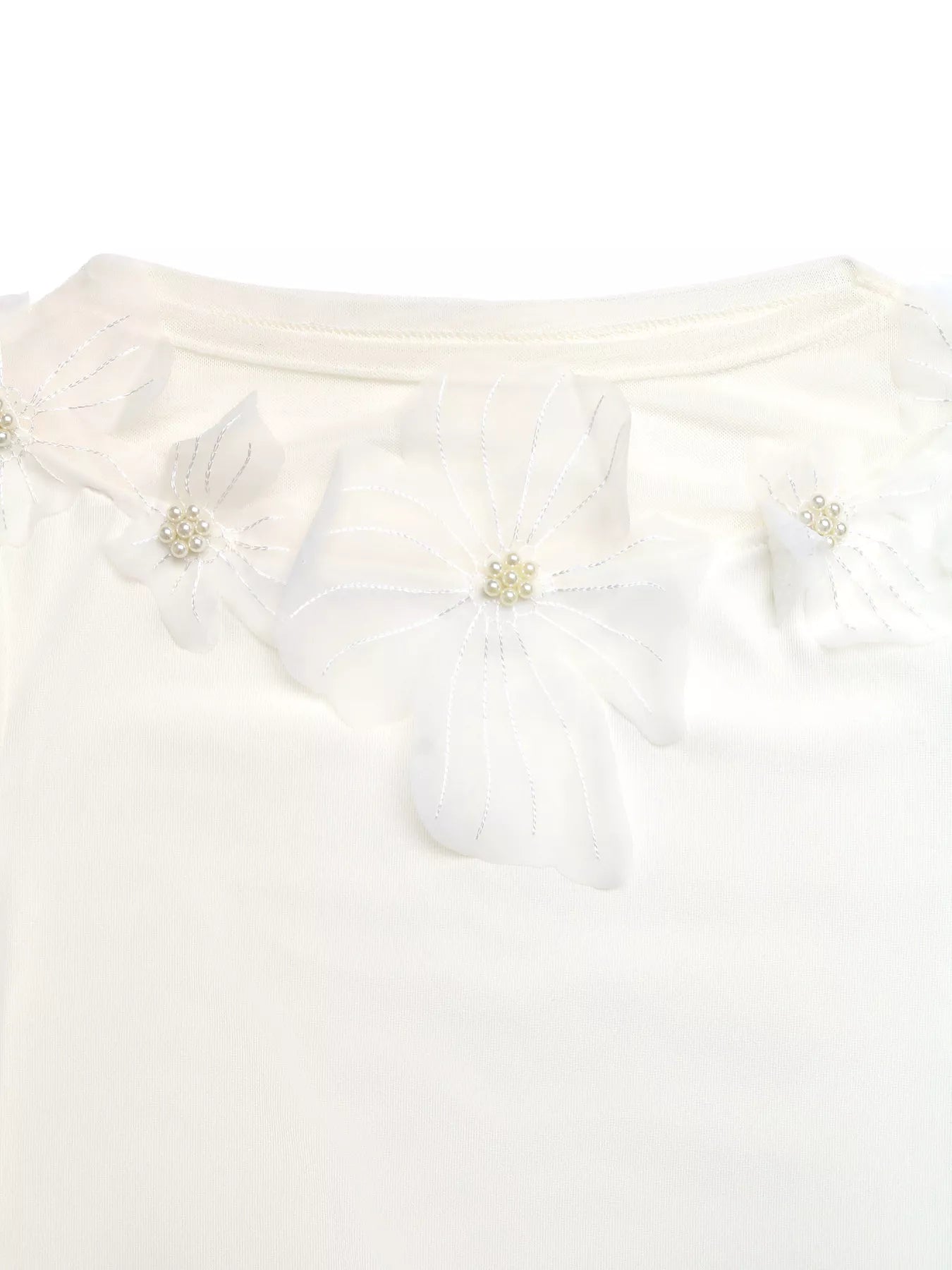 Floral Applique Long Sleeve T-Shirt OutfitFlow