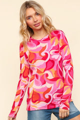 Outfit Flow - Haptics Full Size Heart Print Round Neck Long Sleeve T-Shirt