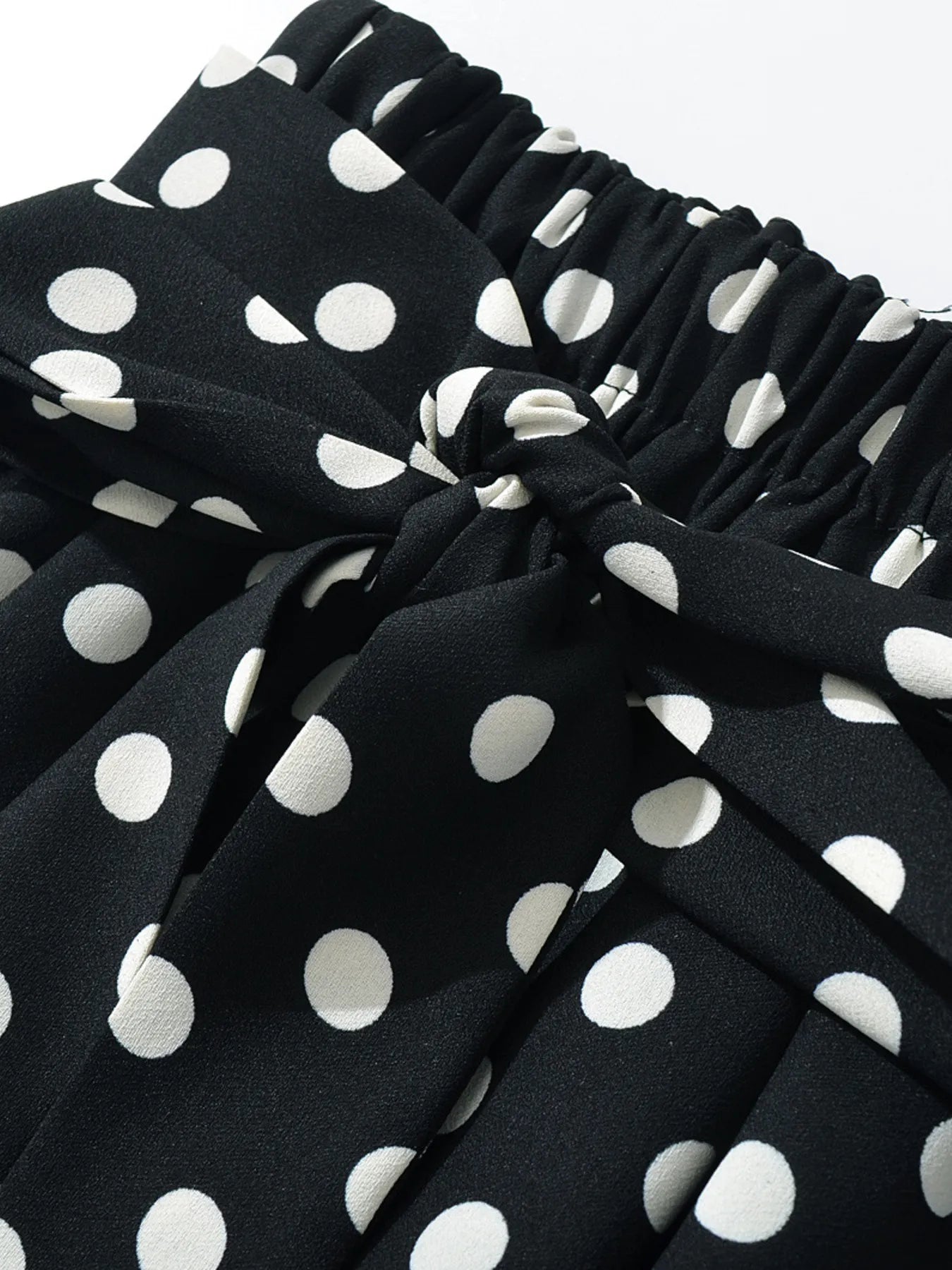 Polka Dot One-Shoulder Top and Mini Skirt Set OutfitFlow