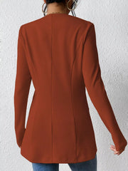 One Button Long Sleeve Blazer OutfitFlow
